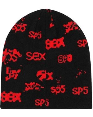 Sp5der Skulley Beanie Hat - Red