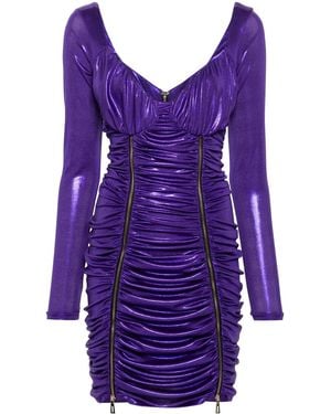 MITILIANE COUTURE Abito Corto A Maniche Lunghe - Viola