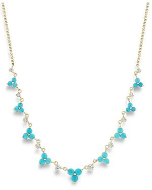 Zoe Chicco Collier Orné De Turquoises Et De Diamants - Blue