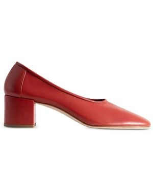 BY FAR Prudence Round-Toe Court Shoes - Red