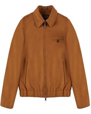 Montedoro Zip-Up Bomber Jacket - Brown
