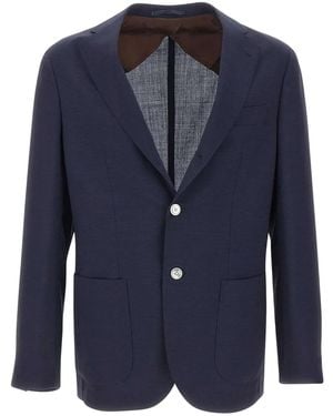 Barba Napoli ボタン ジャケット - ブルー