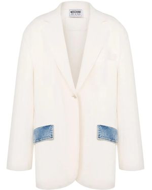 Moschino Single-Breasted Blazer - White