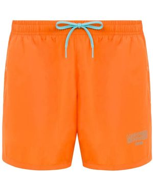 Moschino Badeshorts Mit Logo-Print - Orange