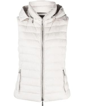 Moorer Detachable-Hood Padded Zip-Up Gilet - White
