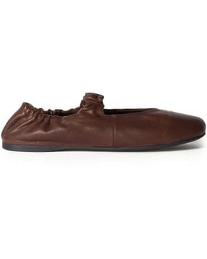 Miu Miu Elasticated Ballet Flats - Brown