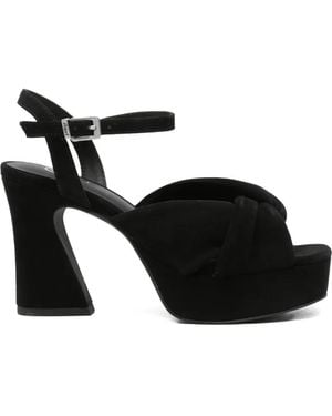 Ash Opus Knot-Detail Heeled Sandals - Black
