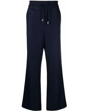 Balmain Wide-Leg Twill Trousers - Blue