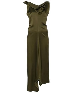 Victoria Beckham Cowl Neck Maxi Dress - Green