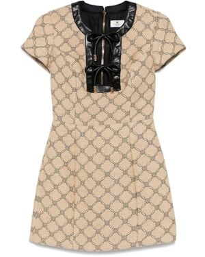 Elisabetta Franchi Monogram-Jacquard Dress - Brown