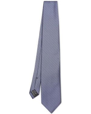 Tom Ford Houndstooth Silk Tie - Blue