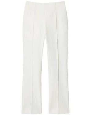 Lafayette 148 New York Pressed-Crease Cropped Trousers - White