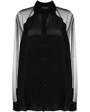 BARBARA BOLOGNA Semi-Sheer Long-Sleeve Shirt - Black