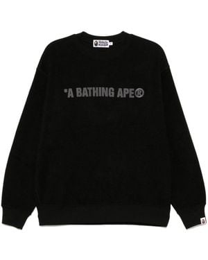 A Bathing Ape Logo Sweatshirt - Black