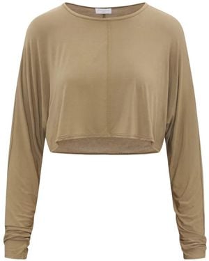Artemis DiCiero Top Crop A Maniche Lunghe - Neutro