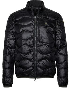 Blauer Zip Quilted Jacket - Black