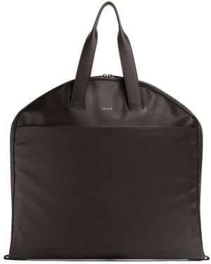 ZEGNA Secondskin Leather Garment Bag - Black
