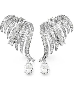 Swarovski Vienna Wing-Motif Earrings - White