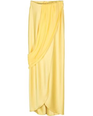 Paris Georgia Basics Viola Draped-Panel Maxi Skirt - Yellow