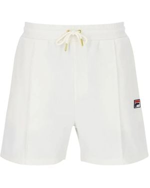 Fila Short De Sport À Patch Logo Et Lien De Resserrage Eusebio - White