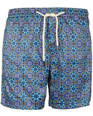 Peninsula Panarea Printed Drawstring Swim Shorts - Blue