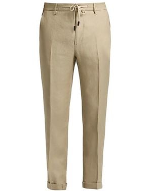 Peserico Pantalon Plissé À Lien De Resserrage - Natural