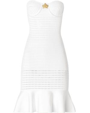 Genny Striped Mini Dress - White