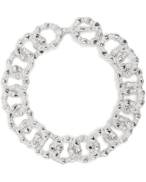 Bleue Burnham Pulsera Nature Knows Best Con Cadena Oversize - Blanco