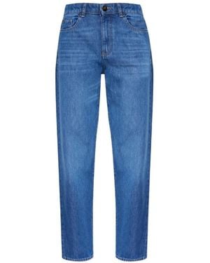 Emporio Armani Logo-Plaque Straight-Leg Jeans - Blue