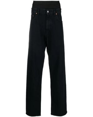 MM6 by Maison Margiela Layered-Effect Straight-Leg Jeans - Black