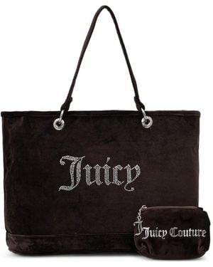 Juicy Couture Rhinestone-Logo Tote Bag - Black