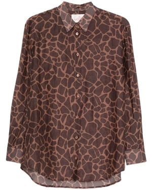 MC2 Saint Barth Brigitte Giraffe-Print Shirt - Brown
