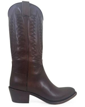 Sartore Bottines D'Inspiration Western À Broderies - Purple