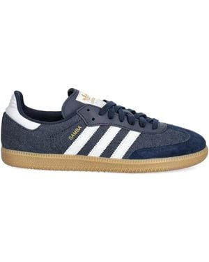 adidas Samba Three-Stripe Trainers - Blue