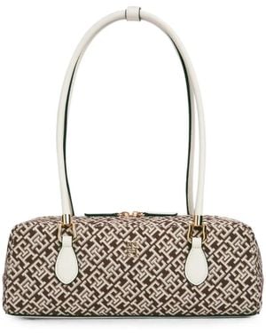Tommy Hilfiger Monogram-Jacquard Shoulder Bag - White