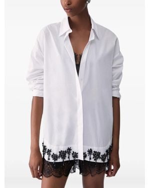 Liu Jo Poplin-Shirt With Embroidery - White