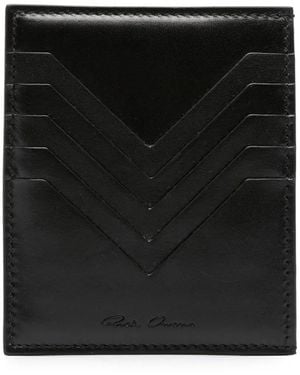 Rick Owens Porte-Cartes Square En Cuir - Noir