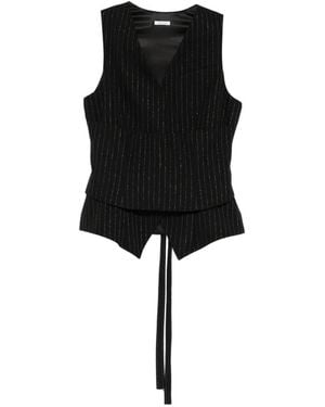 McQueen Striped Layered Waistcoat - Black