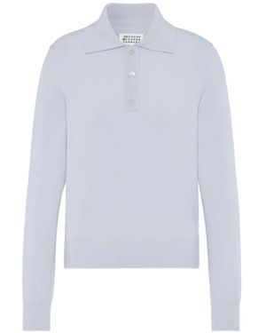 Maison Margiela Wool Polo Shirt - White