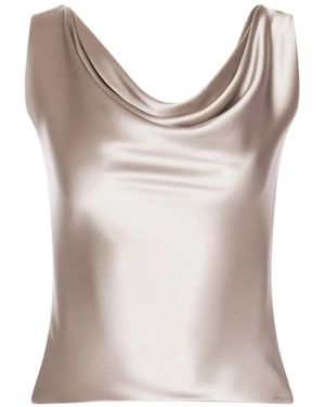 ALEXIA & ANTONIA Cowl-Neck Blouse - Natural