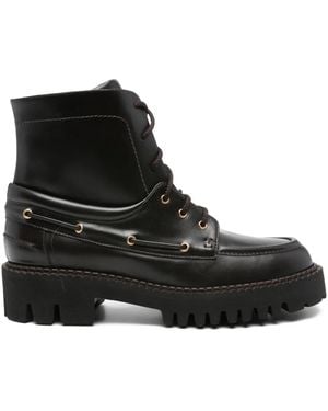 Truman ́s Lace-Up Lug Sole Boots - Black