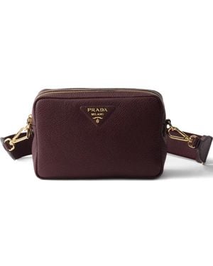 Prada レザー ショルダーバッグ - ブラウン