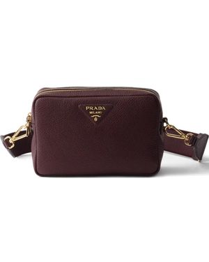 Prada Small Leather Shoulder Bag - Brown