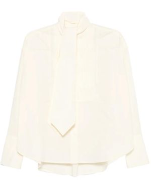 Psophia Chemise Plissée À Taille Nouée - Blanc
