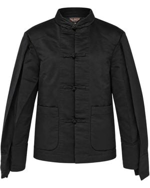 COMME DES GARÇON BLACK Veste Plissée À Fermeture À Brandebourgs - Black
