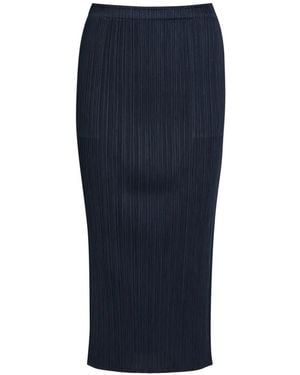 Issey Miyake Pleated Midi Skirt - Blue