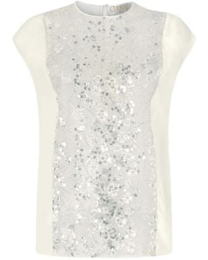 Genny Sequin-Embellished Sleeveless Top - White