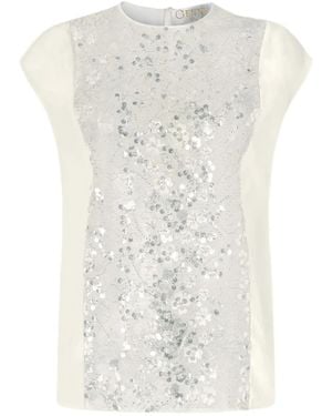 Genny Sequin-Embellished Sleeveless Top - White