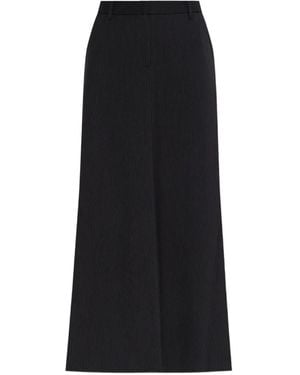 Munthe Pinstriped Ankle-Length Skirt - Black