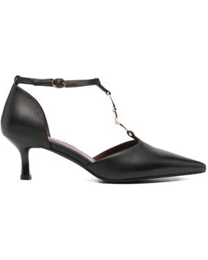 SERGIO MORETTI FIRENZE T-Bar Pointed-Toe Court Shoes - Black